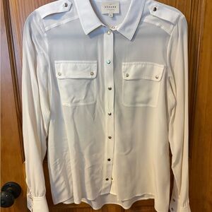 Sezane Silk Snap Blouse (NWOT)